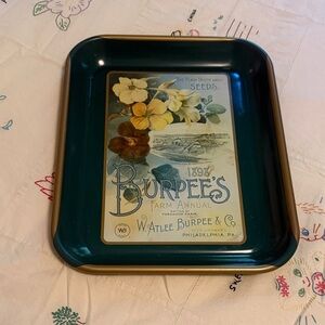 Antique Green and Gold Decorative Tray